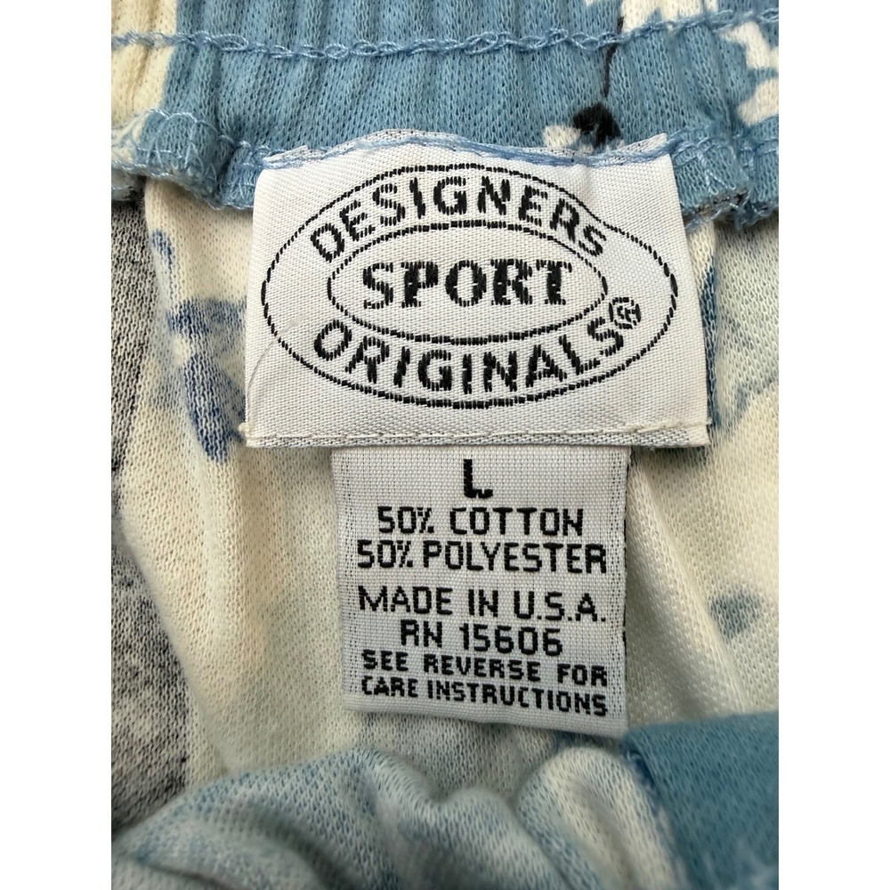 Vintage Patchwork Button Down Skirt Womens L Blue Floral Modest Stretch USA - Picture 5 of 7